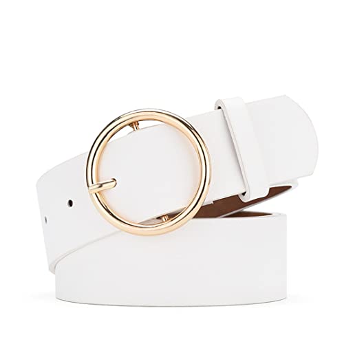 Classic Round Buckle Ladies Wide Belt Women's Female Casual Leather Belts For Jeans