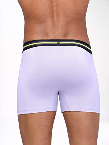 Image of TECHNOSPORT Men's Colorblock Trunks Underwear with ElastoLITE 4 Way Stretch Lightweight Breathable Moisture Wicking Soft Anti Odour Anti Microbial Comfort Fit Boxer Briefs Innerwear for Men
