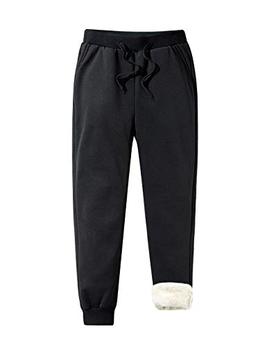 ZGZZ7 Men's Winter Thermal Fleece Pants Sherpa Lined Sweatpants Athletic Warm Running Jogger Pants