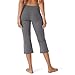Jockey Womens Activewear Cotton Stretch Flare Capri Pants, Charcoal, Large