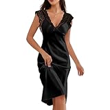 longue nuisette dentelle Design élégant : Silhouette longue intemporelle avec dos nu et fines bretelles réglables, apportant une allure raffinée et séduisante à la lingerie de nuit féminine.