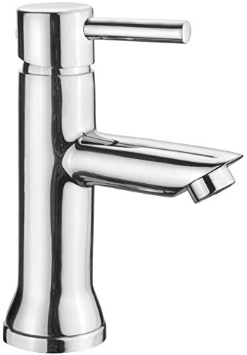 Cornat Waschtisch-Einhebelarmatur Cazin - Verchromter Messingkörper - Normale Auslaufhöhe - Mit Ablaufgarnitur / Wasserhahn fürs Bad / Waschbecken-Armatur / Badarmatur / CAZ1