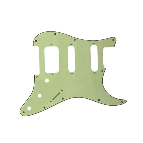 Pickguard guitare électrique SSH ST 3 plis vert vintage plaque protection micros - 5