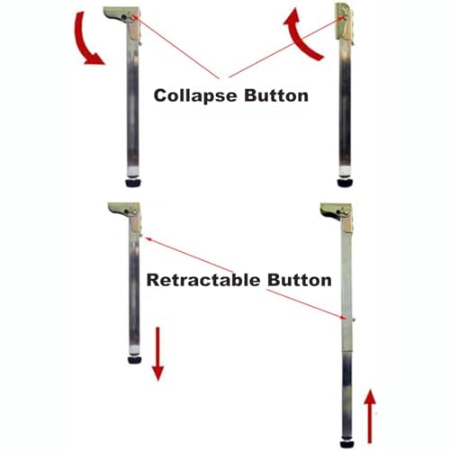 Pieds de table réglables en acier inoxydable pliables 82 cm - 6