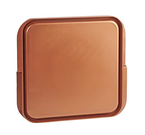Servappetit Halo Copper Colored Aluminum Grill Pan Reversible Grill & Griddle, Great For Indoor & Outdoor Use, Non-Stick, 12X11 Inches #TOP2