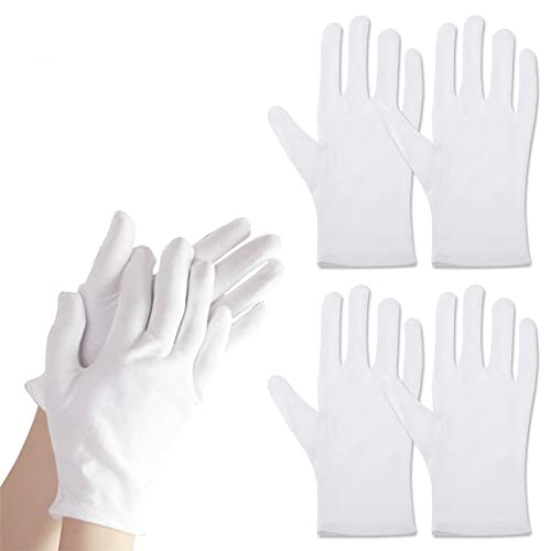 Baumwollhandschuhe, Baumwollhandschuhe Weiß, Feuchtigkeitsspendende Handschuhe, Weich Und Elastisch, Schweiß Absorbieren, Atmungsaktiv, Arbeitshandschuhe Aus Baumwolle, 2 Paar Cover