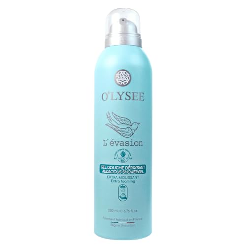O'LYSEE - Gel Douche - Extra Moussant - l’Aloé Vera BIO et Glycérine végétale - L'évasion - 200 ml