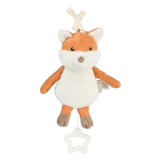 Sterntaler Spieluhr S Fuchs Filou - Baby Kuscheltier mit Musik Mozarts Wiegenlied - herausnehmbares Spielwerk - Spieltier waschbar - Einschlafhilfe für Babys - ab Geburt - Geschenkidee - unisex