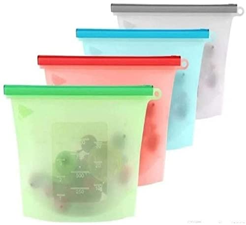 Sacos de armazenamento de alimentos 100% silicone reutilizáveis – herméticos e à prova de vazamento