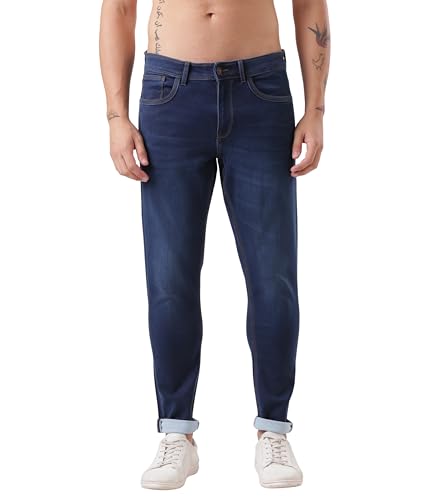 Image of TURMS Men's Cool Tech Jeans All Degree Anti Odor UV Protectant Travel Edition Mid Rise Denim Pants | Stretchable Comfort Cotton Rich