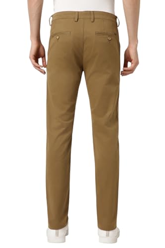 Image of Peter England Men's Super Slim Fit Stretchable Everyday Casual Trouser | Scoop Pocket Premium Twill Chinos | Flat Front