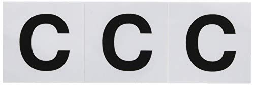 TRUSCO(トラスコ) アルファベットステッカー 30×30 「C」 白 3枚入 TSN30C