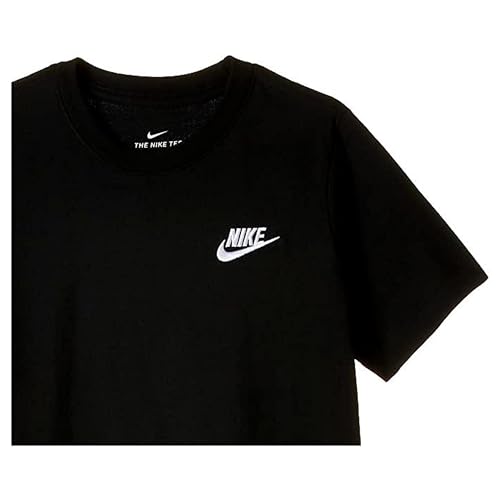 Nike NSW Embroidered Futura Tee (Little Kids/Big Kids) Black/White3