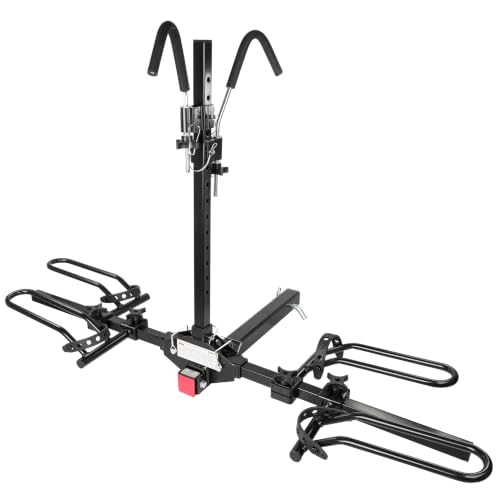 Image of MaxxHaul Platform Bike Rack for 2 Bikes - Hitch Mounted Tray Carrier for SUV, Van, & Truck - Adjustable Tire Cradles & Foam Padded Hooks - Fits 2 inch Class III & IV Hitches (50027)