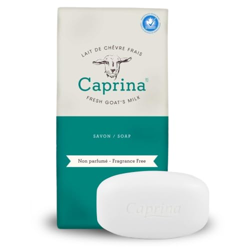 Caprina Fragrance Free Goat Milk Bar Soap, 3.2 oz, 6-Pack