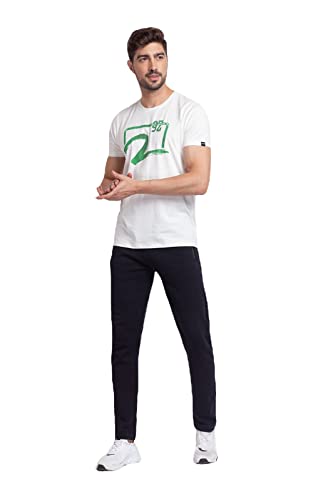 Image of Spykar Men's Mid Rise Cotton Slim Fit Trackpants
