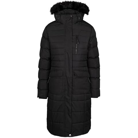 Trespass Womens Long Padded Jacket with Fur Trim Cover