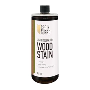 GRAIN GUARD Wood Stain | Light Rosewood | 1 Litre | Water-Based & Low Odour | Eco-Friendly and Non-Toxic | Interior Furniture Wood Stain | Easy Application | Quick Drying