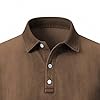 Mens Polo Shirts Cowboy Short Sleeve Distressed Washed Relaxed Fit Casual Vintage Solid Button Up Shirt Top Breathable Oversize T-Shirt Casual Summer Golf Office Travel Wear Brown 4XL #3