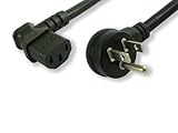 Lynn Electronics C13R515PR15A-3F Power Cord IEC 60320 C13 Right Angle to NEMA 5 SJT Jacket, 15-Amp/125-volt, Black