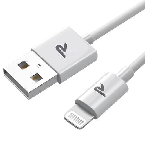 RAMPOW Cable iPhone [Certifié Apple MFi] Cable Lightning USB Charge Rapide, Câble Chargeur Lightning Connecteur, Ultra Résistant pour iPhone 14/14 Pro Max/13/12/11/X/XS/XR/8/7/6, iPad Pro-1M
