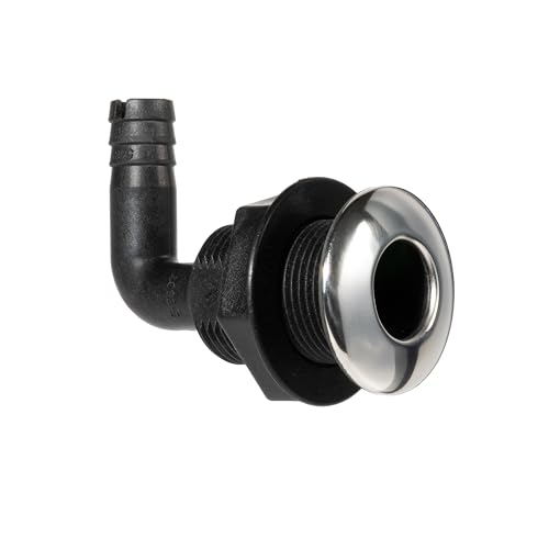 Whitecap Industries S-3807 316 Stainless Steel and Nylon 90 Degree Thru-Hull with Barb for 5/8-Inch Hose