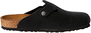 Birkenstock Men's Boston Oiled Leather Sandals, Black, 9 US
