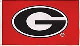 NCAA Georgia Bulldogs 3-by-5 Foot Flag G Logo with Black Background with Grommets