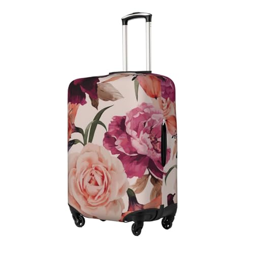 Pink Rose Flower Print Luggage Suitcase Cover Protector Luggage Washable Covers With Concealed Zipper2