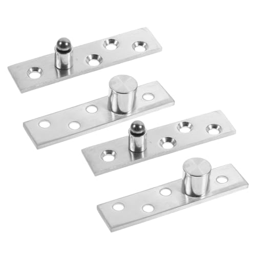 Garneck Stainless Metal Full Rotation Pivot Hinge Medium Offset Hidden Cabinet Door Hinges 2 Pairs Brushed Silver for Industrial and Residential Door Hardware