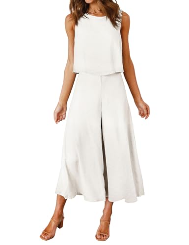 ROYLAMP Women's Summer 2 Piece Outfits Round neck Crop Basic