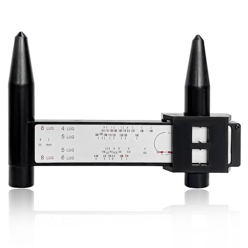 Rdxcv Wheel PCD Gauge, Auto Rim Bolt Pattern Sliding Caliper Measuring Tool, Universal Vehicle Wheel Stud PCD Ruler Lug Bolt Pattern Gauge for 4 5 6 8 Holes, Car Accessories