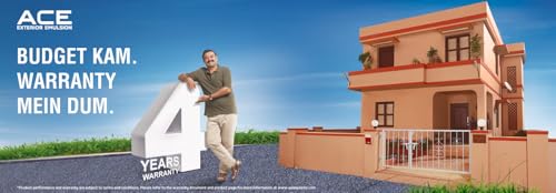 Image of Asian Paint Ace Exterior Emulsion - Durable Weather-Resistant Wall Finish, Anti-Algal Protection, Water-Based Paint for Superior Coverage (10L) White