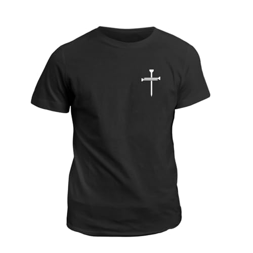 Jesus Cross T Shirts - Slim Unisex Cotton Casual Shirt - Short Sleeves Crew Neck Soft Fitted Jesus Bible Tee Tops