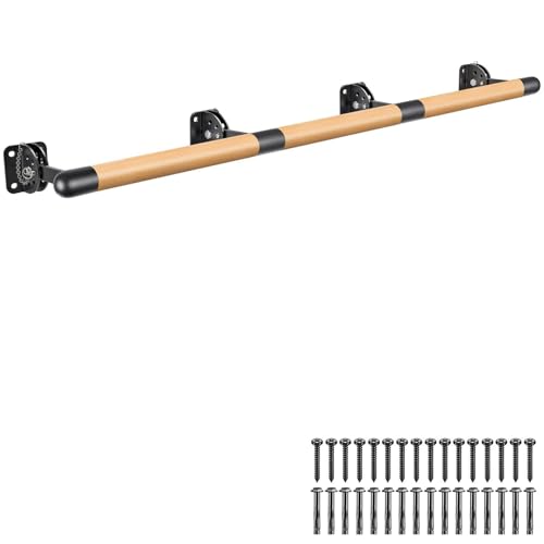 Dolibest 1M-3M Barra de Ballet, Barra de Madera para Estiramientos en la Pared con Soporte de Metal para Niños y Adultos, Diámetro 4cm