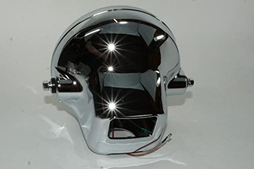 マーシャルヘッドライト　180パイ メッキ Amazon | メッキヘッドライト 180パイ ガラス HeadLight Clear lens 54
