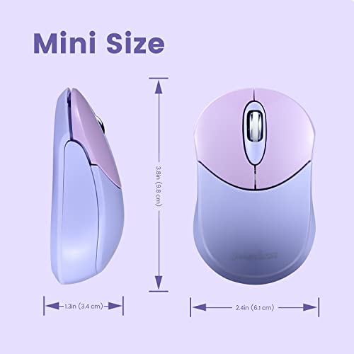 PERIMICE-802PP Mouse Bluetooth Wireless Design Portatile Compatibile con Windows iOS, Android PC, Laptop, Tablet e Smartphone Viola - Mouse gaming - Immagine 7