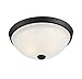 Savoy House 6-780-11-BK Flush Mount Ceiling Light Fixture in a Black Finish with White Glass (11" D x 5" H)