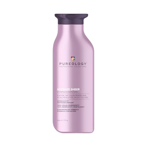 Pureology Hydrate Sheer, Moisturising Shampoo, For Fine, Colour Treated Hair, Vegan Formulas, Sulphate Free for a Gentle Cleanse