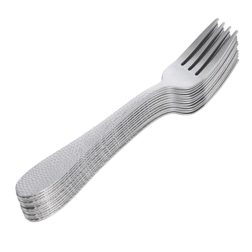 Mikinona 12pcs Stainless Steel Fork Portable Fruit and Dessert Forks for Elegant Cutlery for Parties Family Use and Hotel Dining