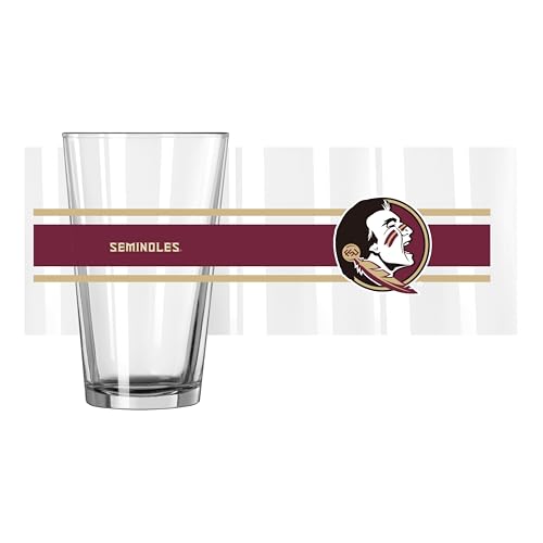 Image of Logo Brands NCAA 16 oz Pint Glass - Durable Glass With Bold Team Color- Chip-Resistant Rim Drinkware For Fans, Tailgates, Home Bars & Everyday Use