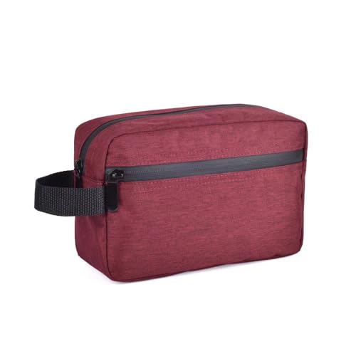 Neceser de Viaje Unisex, Bolsa Aseo Impermeable, Estuche multifunción para artículos de tocador, Bolsas de Almacenamiento con Bolsillo y asa. Ideal para cosméticos y Productos de higiene. (Bordeaux)