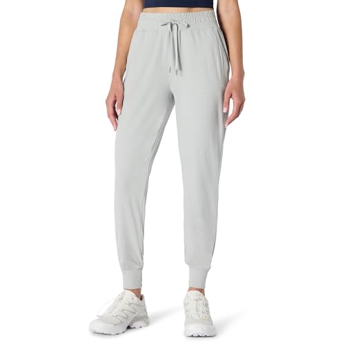 Amazon Essentials Women's Athletic Soft Performance Lightweight Stretch Workout Jogger Sweatpants, Space Dye Dove, X-Small