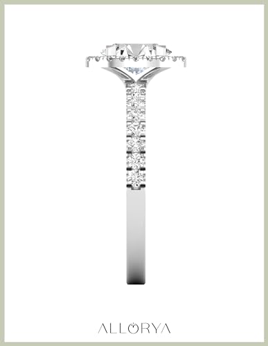 925 Sterling Silver Solitaire Engagement Ring for Women with 1.14 ctw, Oval (0.80 ct Center) & Round (0.34 ct) Lab-Grown White Diamond or Cubic Zirconia4