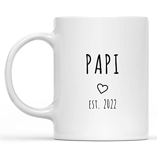 Uala Rogo New Papi Est 2022 Coffee Mug, Papi to Be Cup Pregnancy Announcement Gift, PapiFuture Gift Coffee Mug 11oz