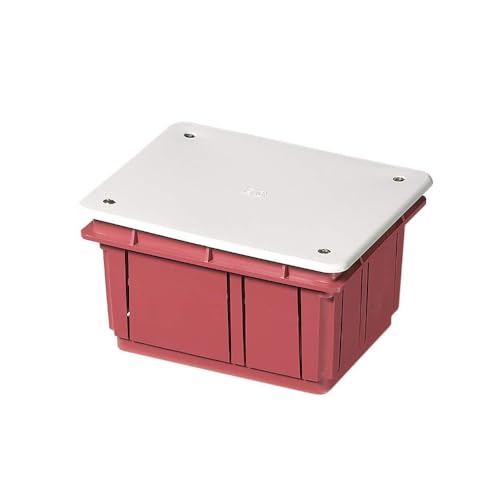 Scatola di derivazione da incasso con coperchio bianco, con paramalta in cartone, 120x100x70mm, per muratura, in tecnopolimero, arancione, serie 350 - Elettrocanali EC350C3P