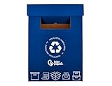 Contenedor papelera reciclaje liderpapel carton reciclado para papel y carton 450x350x650 mm 70 litros azul.