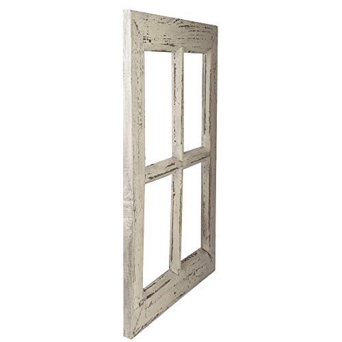 Northlight 20\" Aged Beige Wooden Window Frame Wall Hanging Decoration