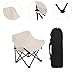 shamjina Folding Camping Chair,Beach Chair Nonslip with Organizer Bag Outdoor Moon Chair Portable Folded Chair for Garden Backyard, White