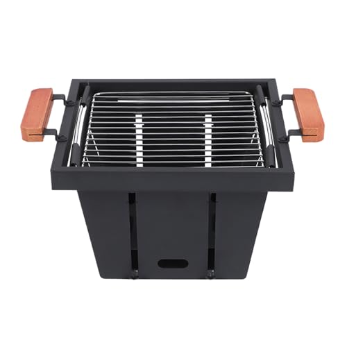 Barbacoa plegable, quemador de carbón vegetal con 4 ajustes de altura diferentes, hornillo portátil para senderismo, para camping, exterior, pícnic, barbacoa, terraza, jardín, senderismo, y